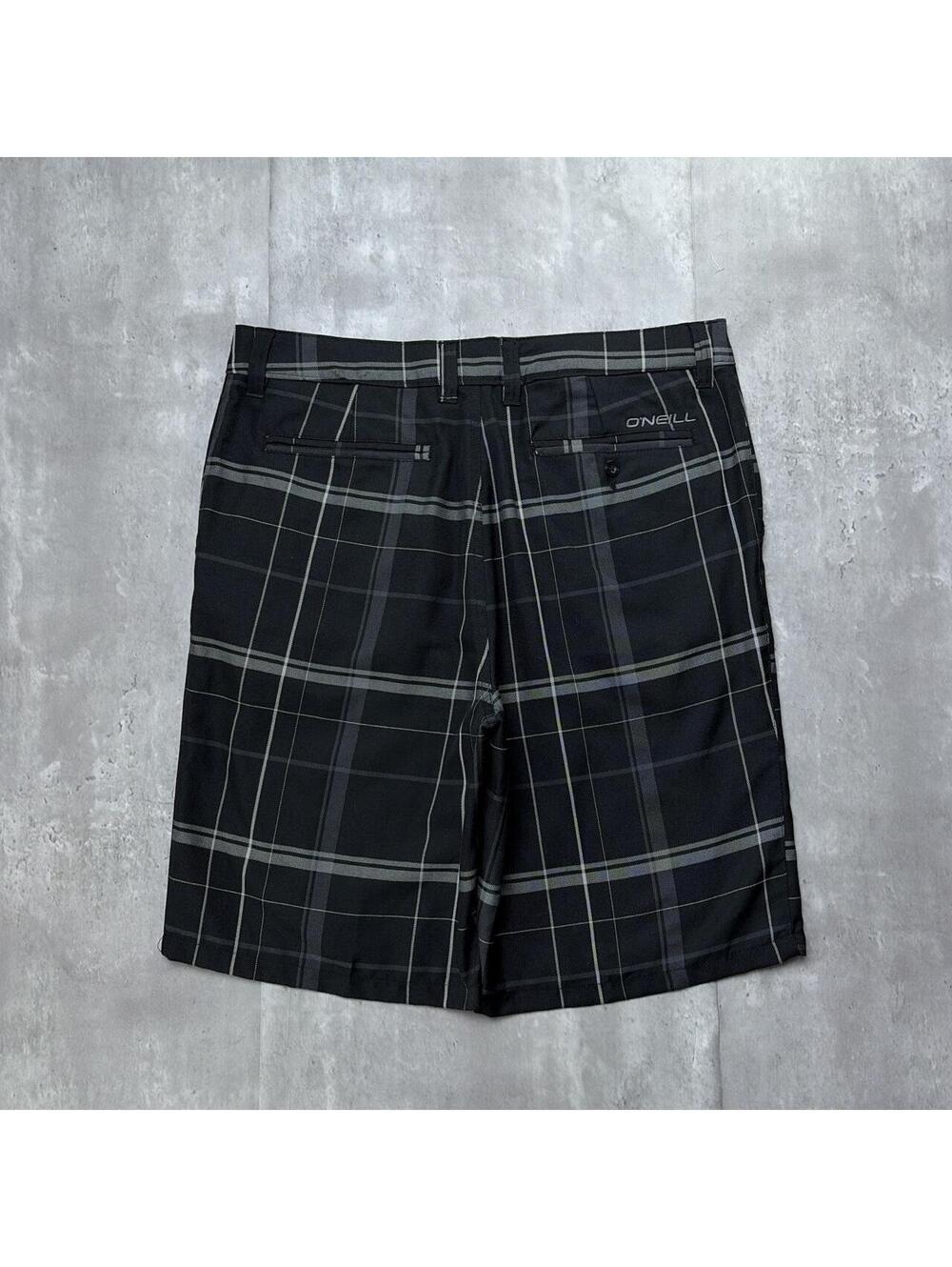 Y2K Black O’Neill Surf Grunge Plaid Baggy Skater Shorts